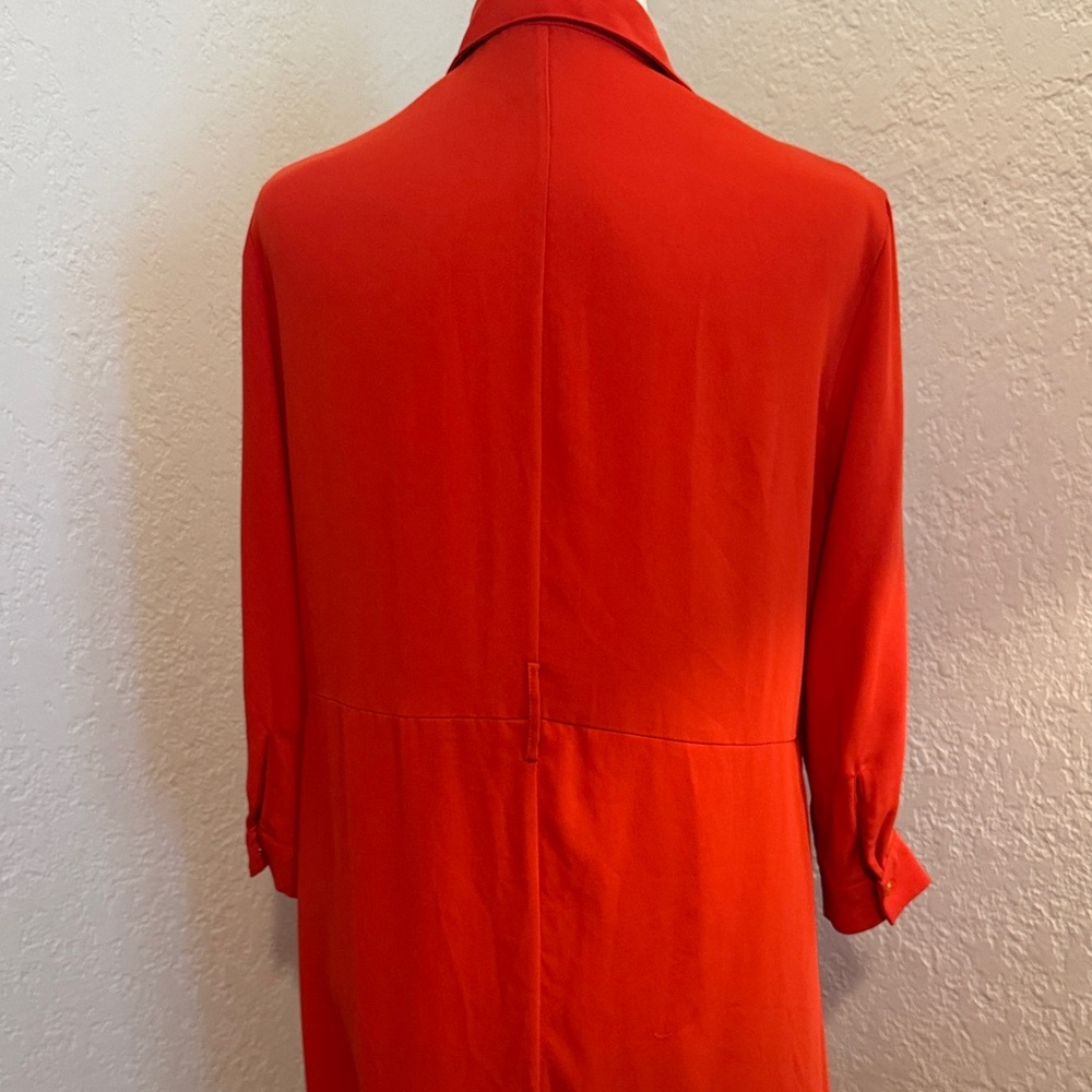 H&M Long Red Button-Front Shirt Dress - Picture 3 of 4